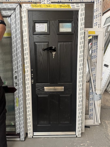 New composite door - black, front