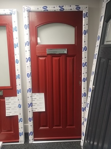 Red composite front door - composite,