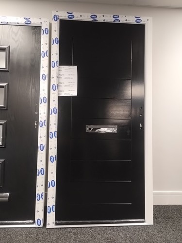 Black composite front door - front,