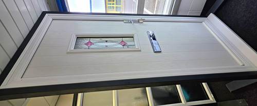 White composite front entrance - white,