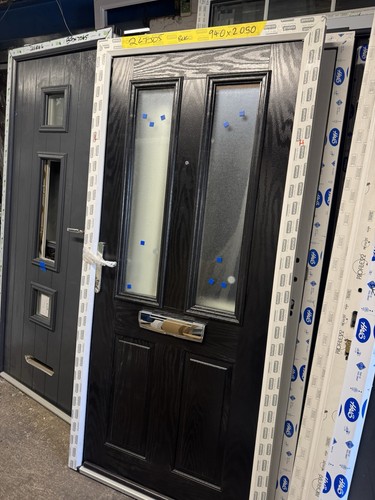 New composite door black - door, front
