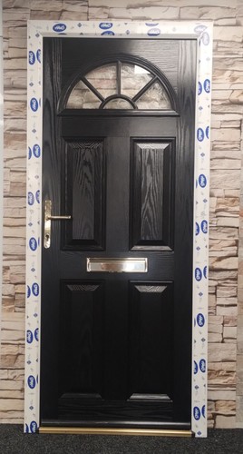 Black composite front door - composite,