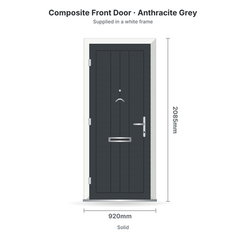 Composite front door - front, with