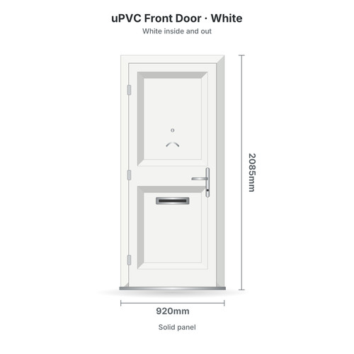Upvc front door with - front, frame