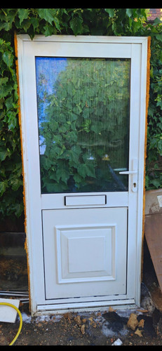 White upvc front entrance door - white,