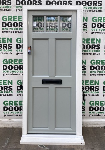 Grey upvc front door - front,