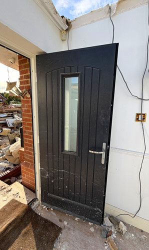 Composite white front entrance - composite,